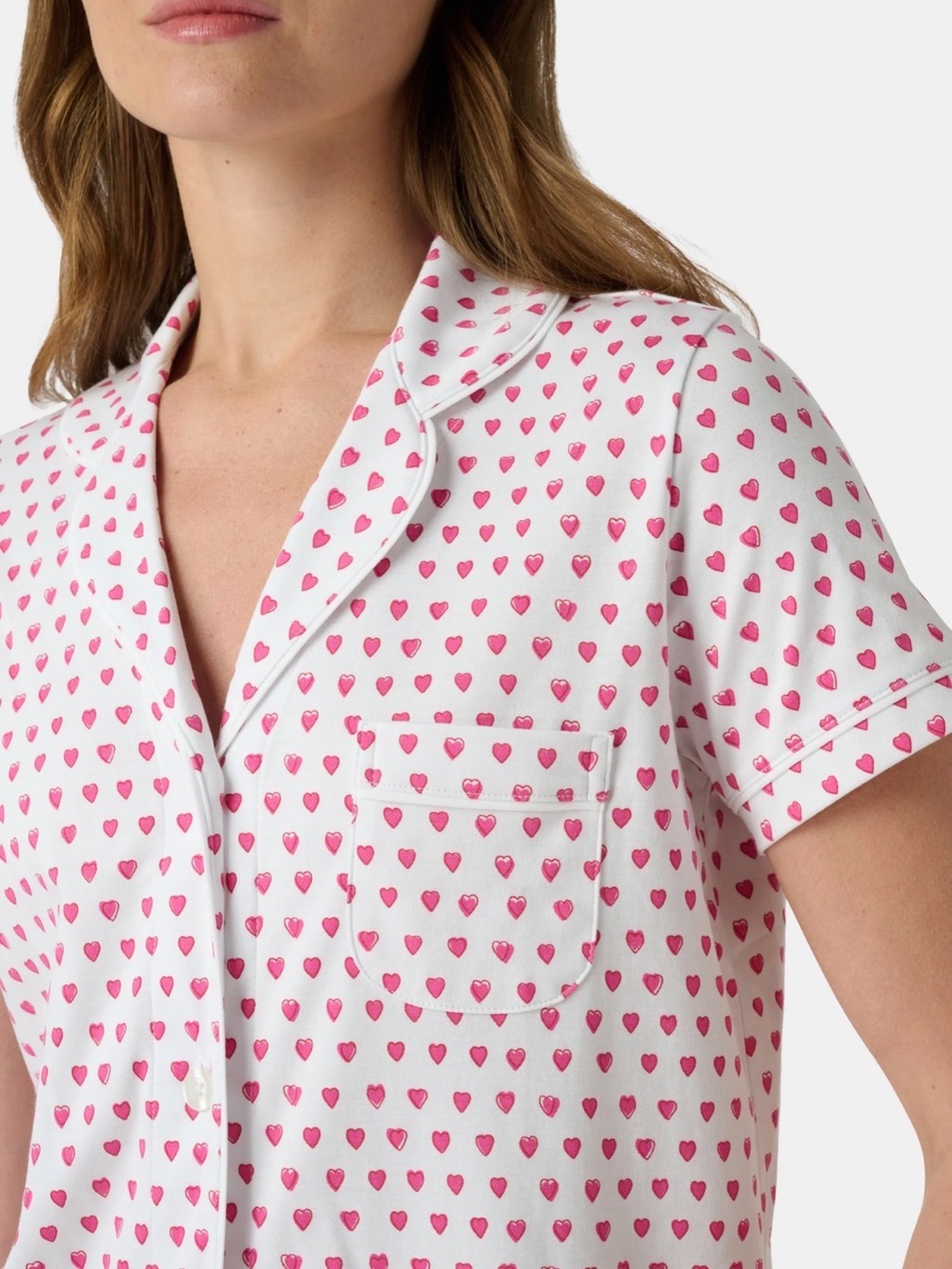 Roller Rabbit Hearts PJ Shirt Top Only Extra Small Preppy Loungewear